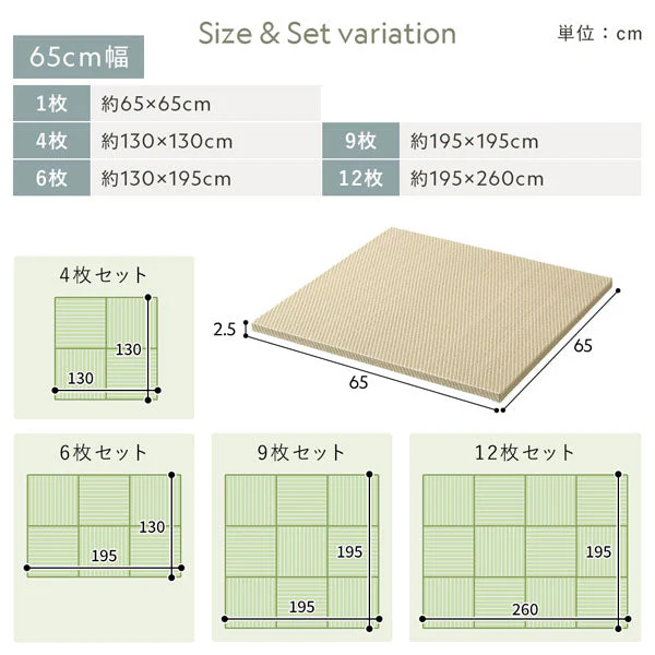 水拭き可 軽量 い草風 置き畳 ユニット畳 82cm幅 【単色】【6枚セット】グレー - Image 21