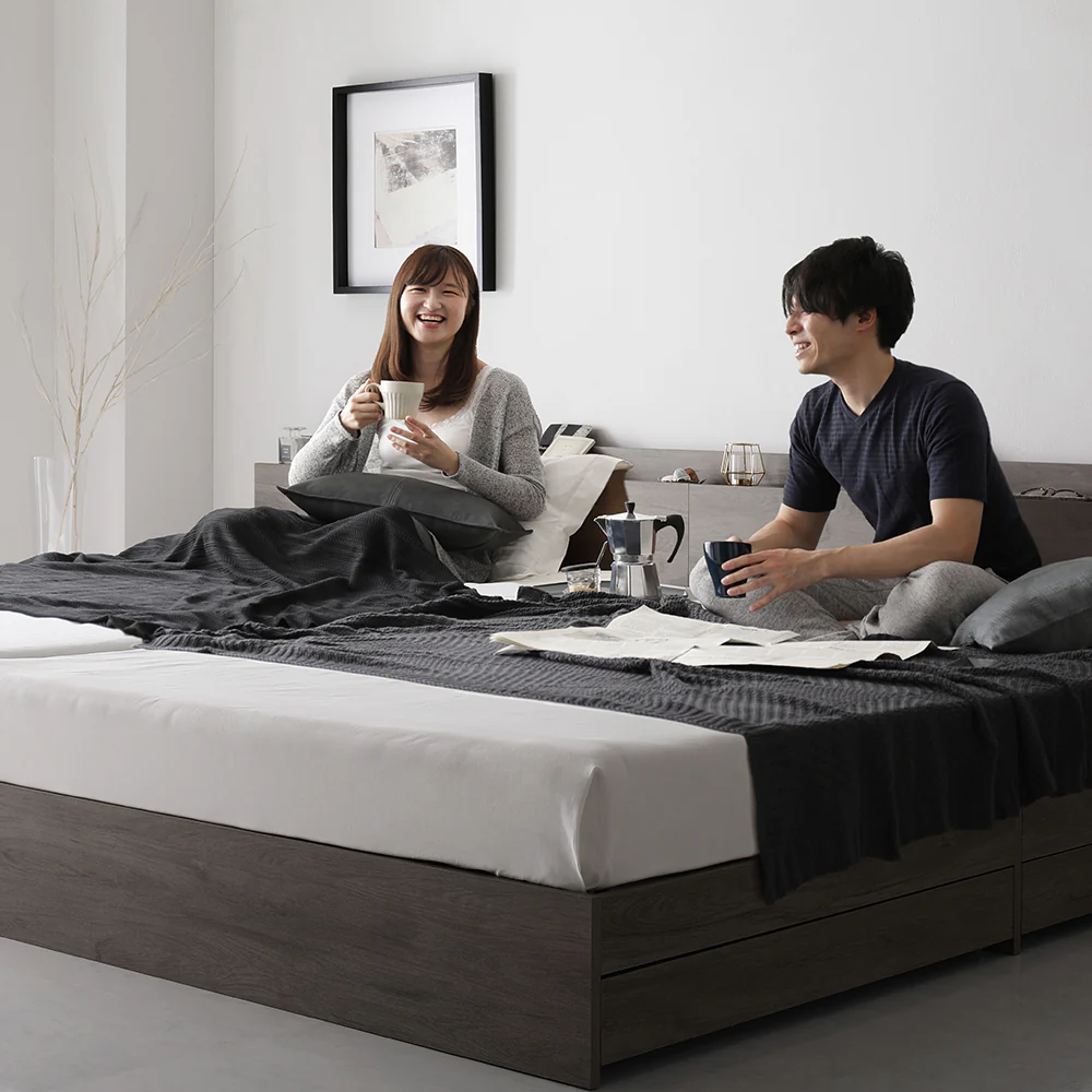 引き出し収納付きベッド 『Serest セレスト』 2台セット ホワイト - Image 42