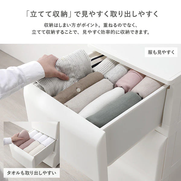 ホコリが入りにくいチェスト プラスチック製 日本製 スリム・5段 ブラウン - Image 13