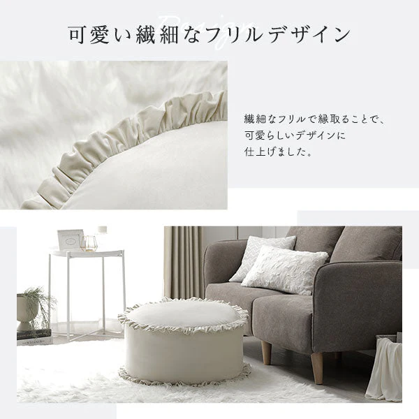 ニュアンスカラー 布団が収納できるクッションカバー パールグレー - Image 7